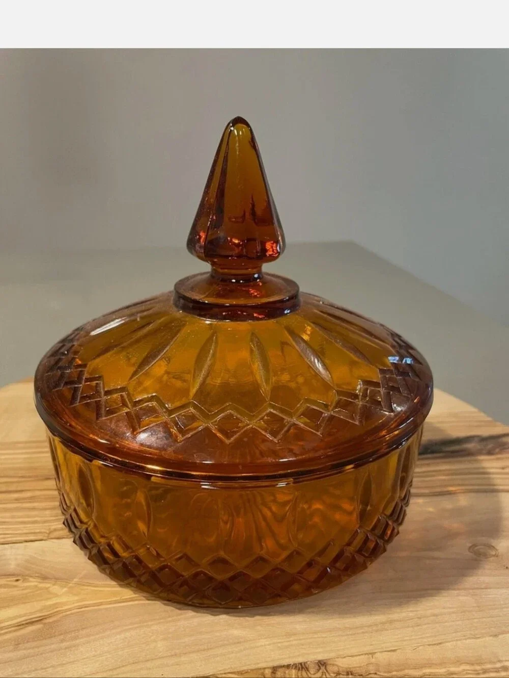 Amber Glass Candy Dish.
